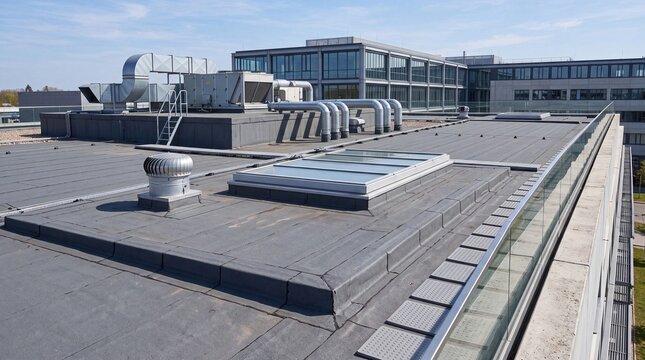 Flat Roof Ventilation and Waterproofing System on Building