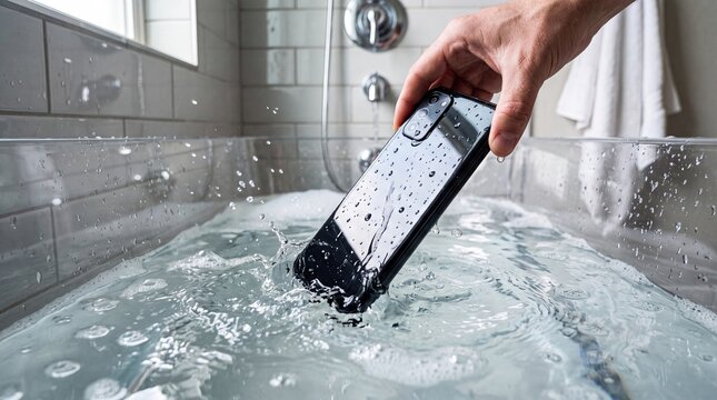 Water Resistant Smartphone in Bathtub Environment