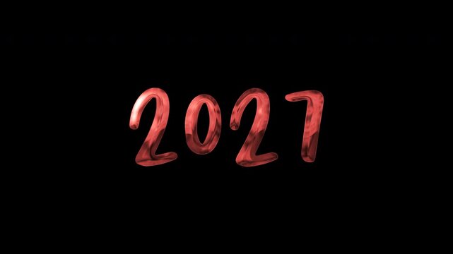 Shiny red metallic numerals two zero two seven on black background for modern, elegant, and dark aesthetic graphic design projects.