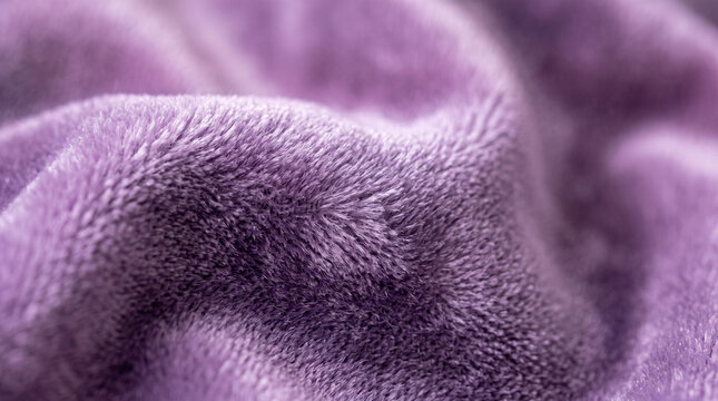 Luxurious lavender velvet fabric texture in ultra HD macro. Soft plush material with elegant folds for premium design projects.
