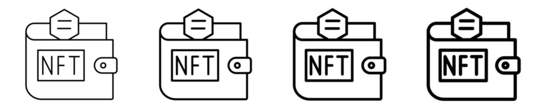 Nft Wallet Icon Set Different Style Collection