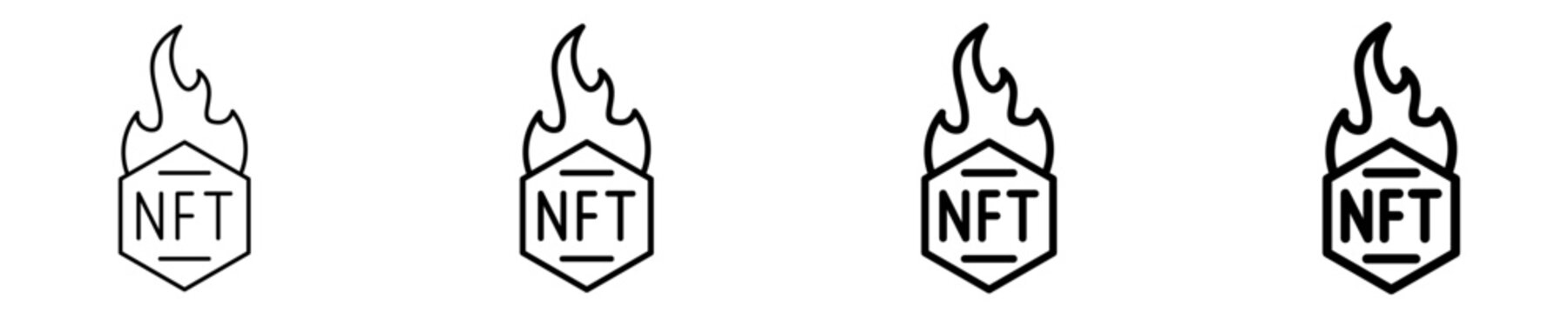 Nft Burning Icon Set Different Style Collection