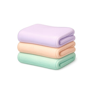 Neatly Folded Clothing Stack in Soft Pastel Colors
