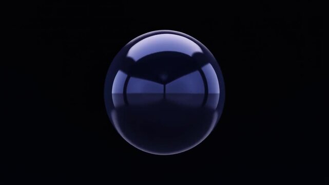 3d rotating metallic sphere with reflective surface animation