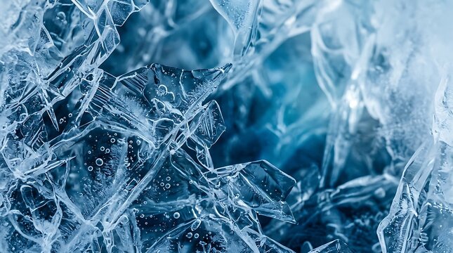 Close-up of Frost Patterns on a Cold Surface.