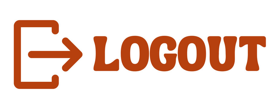 Rust Logout Button Icon Isolated on Transparent Background PNG Sign Out Vector Symbol