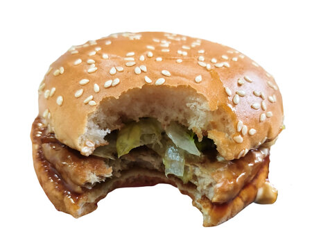 Hamburger isolated on white background. Clipping path included.