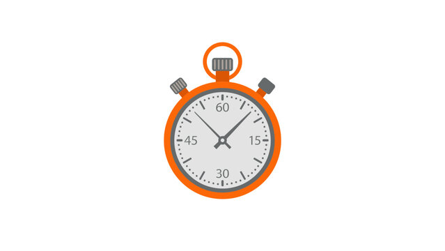 Orange Stopwatch Icon For Time Management Concepts