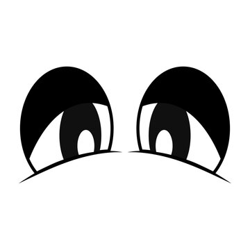 Sad eye illustration, emotional eyeball, isolated on transparent background, sorrow expressive look digital art.