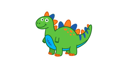 Fototapeta premium Cute cartoon dinosaur isolated on white background