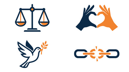 Obraz premium Social justice human rights and equality icons