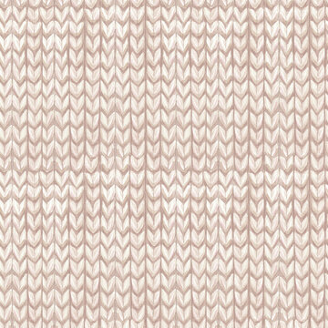 Knitted fabric seamless pattern watercolor illustration for hobby knitting design. Hand drawn ornament with wool thread loops. Template background for knitter blog, needlework store, handwork website.