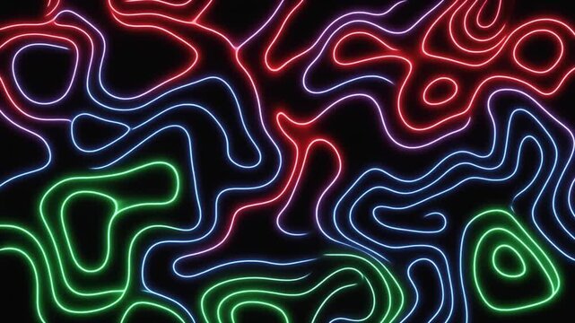 Abstract colorful fluid contours morphing in dynamic motion 4k