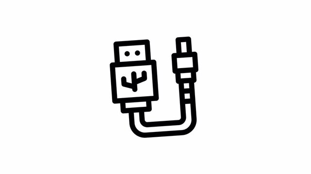 USB minimalist stroke animation