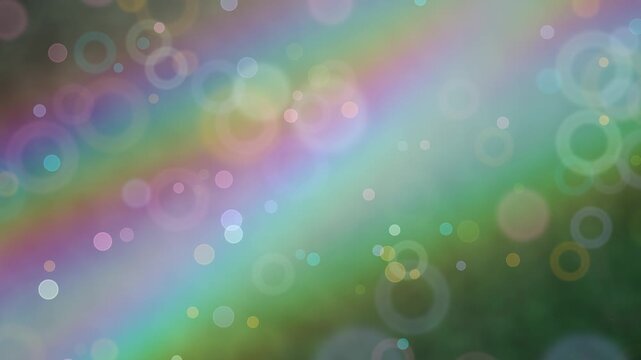 vibrant and dreamy abstract background features soft, colorful bokeh lights and translucent rings, creating an ethereal atmosphere