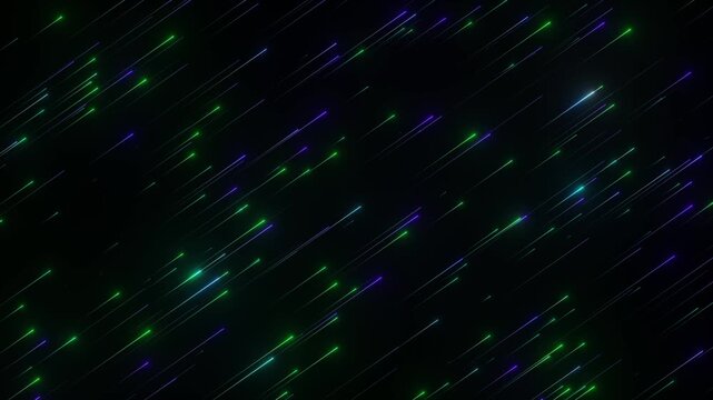 斜めに流れる緑青の光線が走る暗色抽象背景