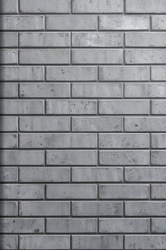 Clean gray brick wall background with repeating rectangular pattern and mortar background construction building
