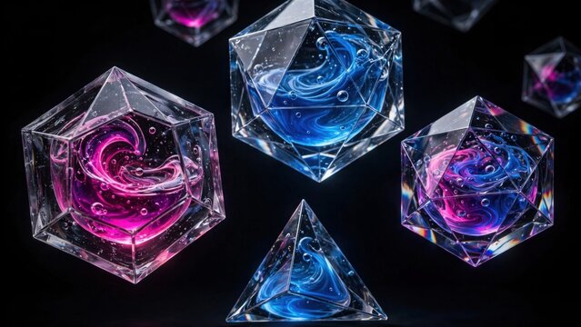 Abstract Geometric Crystals Filled with Swirling Cosmic Energy.