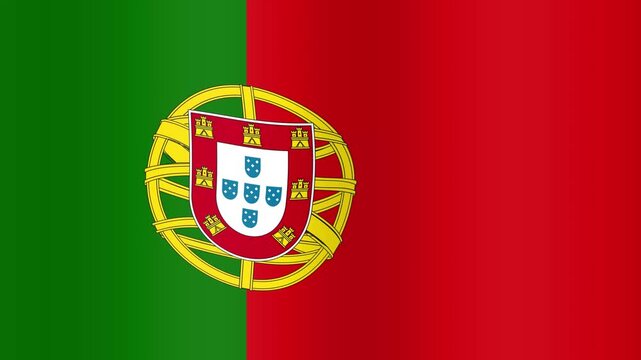 National Flag of Portugal Waving in Smooth Seamless Loop Animation
