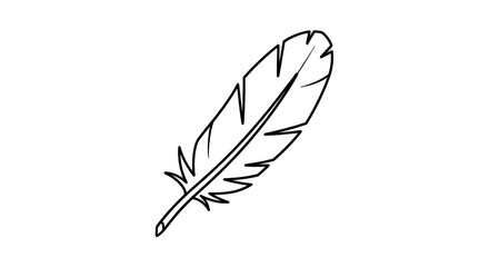 A single feather on white background. © Bakso