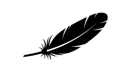Black feather icon isolated on white. © Bakso