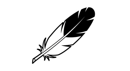 Black feather icon isolated on white. © Bakso