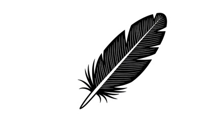 black feather illustration on white. © Bakso