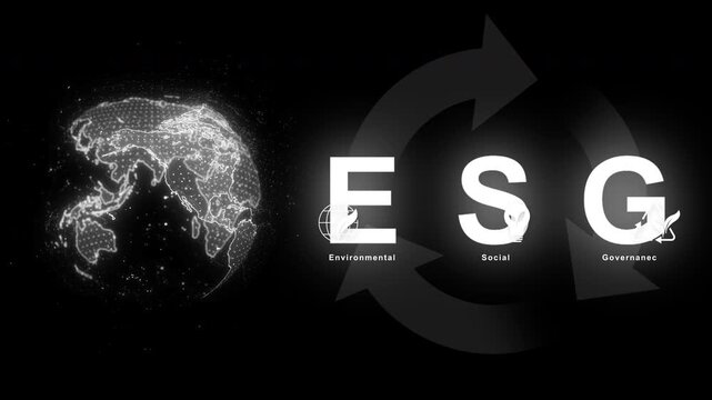PNG Alpha.esg globe with glowing earth circular arrows environmental