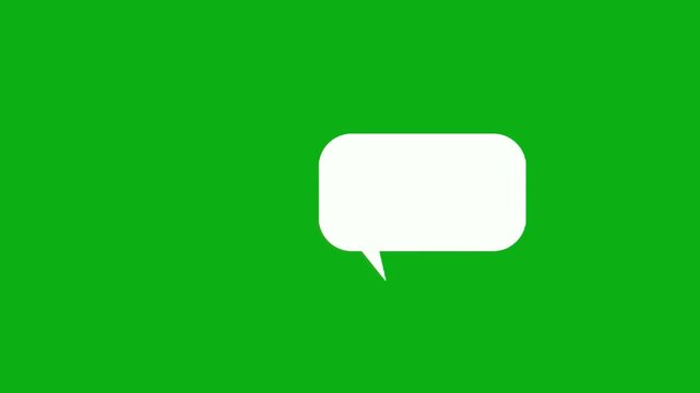 White rounded speech bubble animation overlay designed for green screen chroma key video editing social media content creation motion graphics templates digital marketing youtube