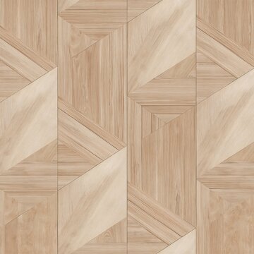 Geometric oak wood veneer parquet flooring pattern with geometric flooring background material interior