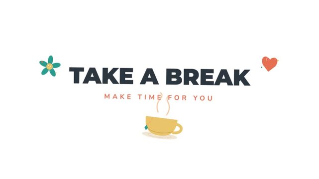 Minimalist Animated Graphic Featuring A Relaxing Cup Of Hot Tea