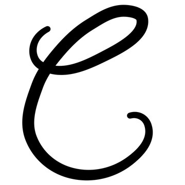 Elegant cursive letter C vector design, handwritten calligraphic script alphabet typography