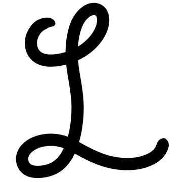 Elegant cursive letter L vector design, handwritten calligraphic alphabet monogram