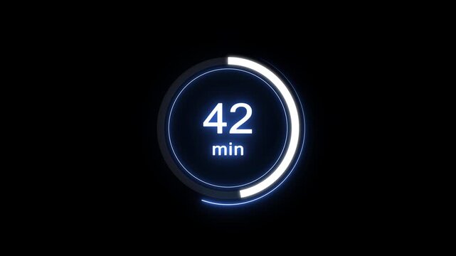42 min clock icon animation. Clock 42-minute icon Digital and analog clock 42 minutes isolated on white background. and creating a stunning video.4k video.