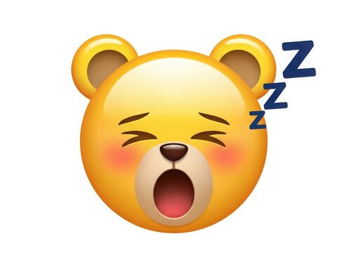 Sleeping teddy bear with zzz sound isolated on white background