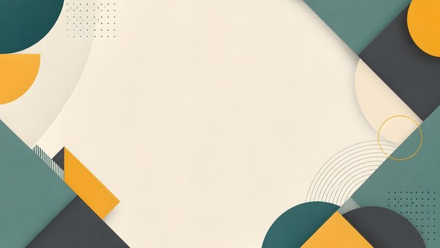 Abstract back to routine geometric background with muted teal and mustard