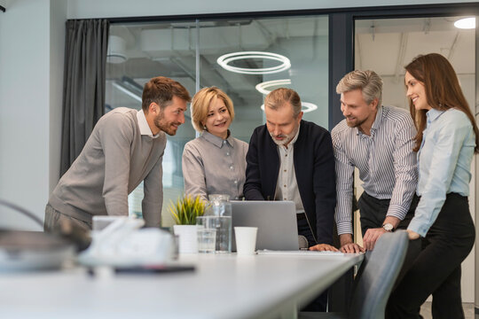 Business people, team, employees or collaboration with digital tech for planning, networking or diversity