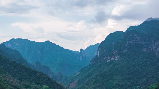 Evening in the high mountain valleys of Jinxiu, Laibin, Guangxi
