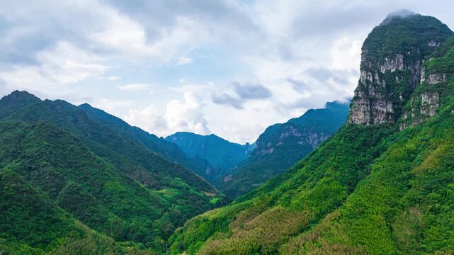 Evening in the high mountain valleys of Jinxiu, Laibin, Guangxi