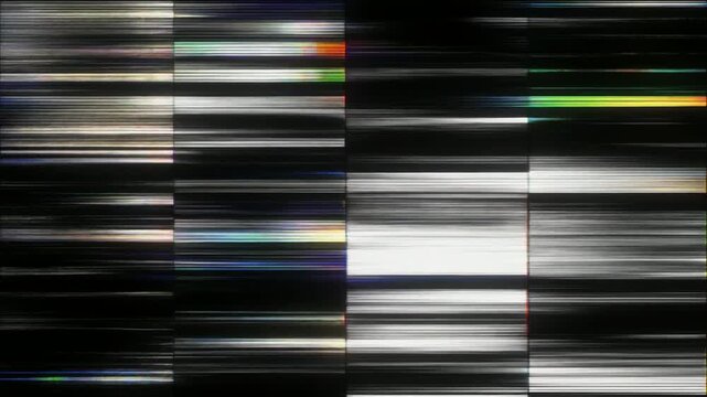 モノクロノイズに走るデジタルグリッチの乱れ