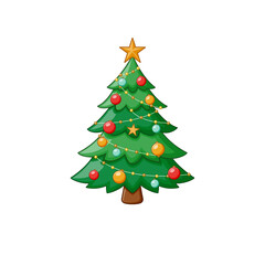 Fototapeta premium christmas tree isolated on white