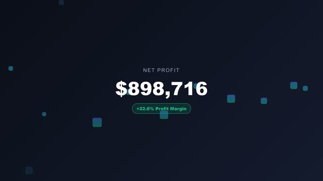 Net Profit Growth Rising Particles Animation - Business