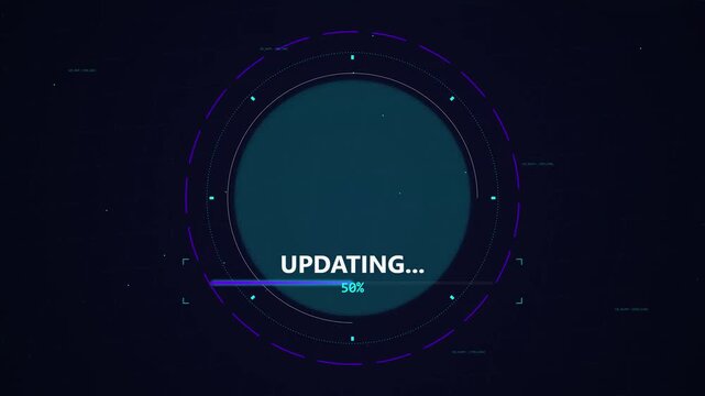 Futuristic HUD Software Update Progress Bar Animation