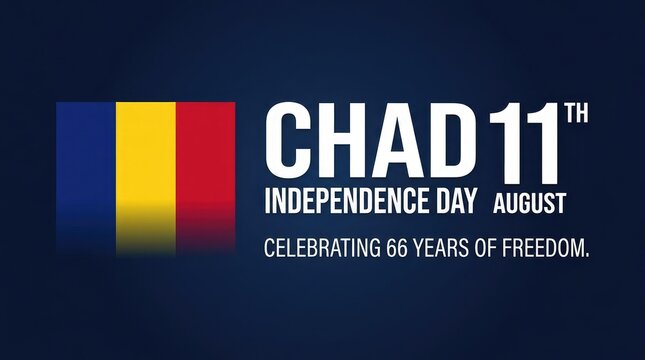 Chad 11th Independence Day August celebrating 66 years of freedom banner