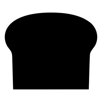 Simple toast bread slice silhouette icon for breakfast menu and bakery shop branding needs
