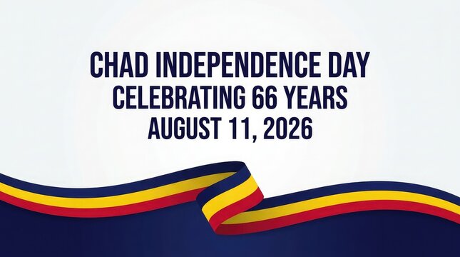 Chad Independence Day celebrating 66 years August 11 2026 ribbon footer banner