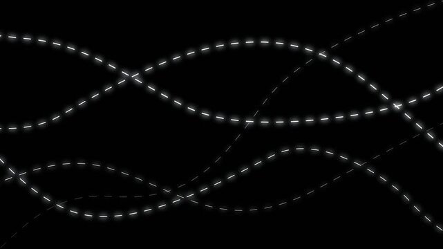 Animated dotted line path smooth curved trajectory motion for infographics and presentations animation. Animated dotted line path smooth curved trajectory motion
