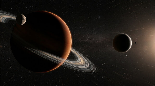 Solar System Space Planet Orbit Ring Moon