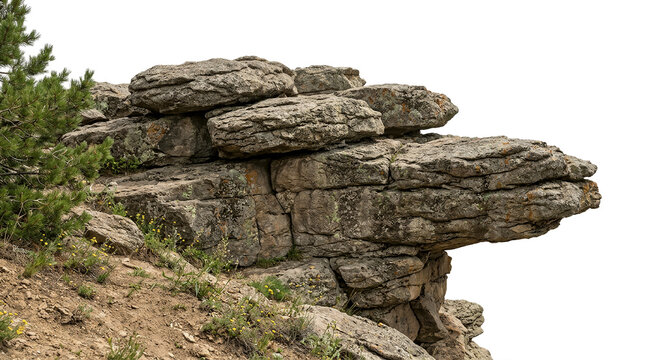 High Mountain Peak Rock Cliff Top Isolated