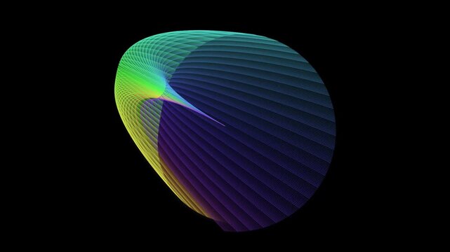 Colorful 3d abstract geometric mesh sphere with rainbow gradient